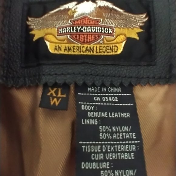 Black Harley Davidson Size XL W (Wide) Leather Jacket - Picture 8 of 16